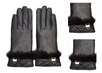 Rukavice Semiline Semiline_Women_Leather_Antibacterial_Gloves_P8208_Black 3