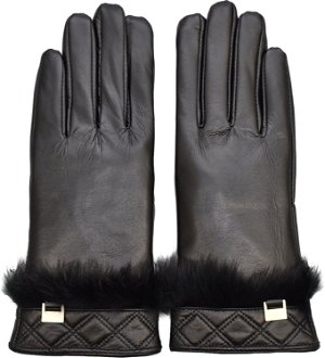 Rukavice Semiline Semiline_Women_Leather_Antibacterial_Gloves_P8208_Black 2
