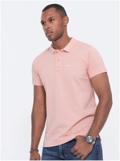 Ružové pánske polo tričko Ombre Clothing