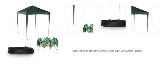 Rýchlorozkladací záhradný altánok Trekan Typ 1 200x200 cm - zelená 1