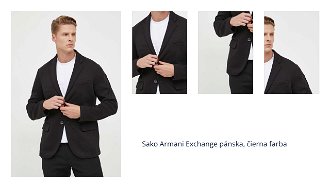 Sako Armani Exchange pánska, čierna farba 1