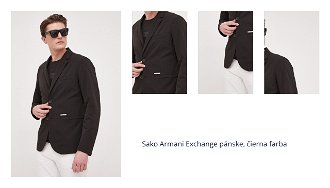 Sako Armani Exchange pánske, čierna farba 1