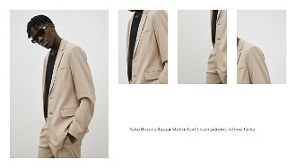 Sako Bruuns Bazaar Statice Carl blazer pánske, béžová farba 1
