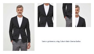 Sako s prímesou vlny Calvin Klein čierna farba,K10K109551 1