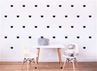 Samolepky na stenu - mačičky farba: čierna 2