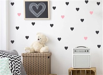 Samolepky na stenu - srdce malé barevna varianta: černá