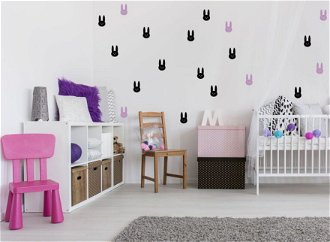 Samolepky na stenu - zajačiky barva: růžová