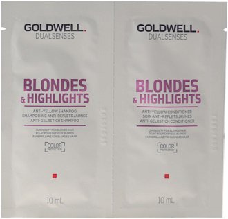 Šampón a kondicionér pre blond vlasy Goldwell Blondes  a  Highlights - 2x10 ml (206248) 2