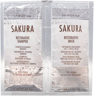 Šampón a maska pre regeneráciu vlasov Inebrya Sakura Restorative - 2x15 ml (771026118)