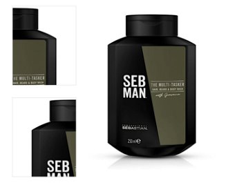 Šampón na vlasy, fúzy a telo Sebastian Professional Seb Man The Multi-Tasker 3 In 1 - 250 ml (SB6301.250) + DARČEK ZADARMO 4