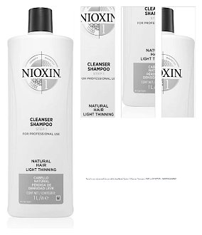 Šampón pre mierne rednúce prírodné vlasy Nioxin System 1 Cleanser Shampoo - 1000 ml (81385597) + darček zadarmo 1