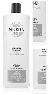 Šampón pre mierne rednúce prírodné vlasy Nioxin System 1 Cleanser Shampoo - 1000 ml (81385597) + darček zadarmo 3