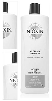 Šampón pre mierne rednúce prírodné vlasy Nioxin System 1 Cleanser Shampoo - 1000 ml (81385597) + darček zadarmo 4