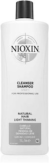 Šampón pre mierne rednúce prírodné vlasy Nioxin System 1 Cleanser Shampoo - 1000 ml (81385597) + darček zadarmo 2