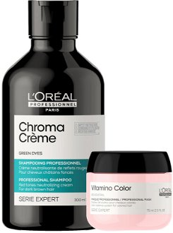 Šampón pre neutralizáciu červených tónov Loréal Chroma Créme - 300 ml  + maska 75 ml zadarmo - L’Oréal Professionnel + darček zadarmo 2