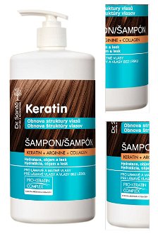 Šampón pre obnovu matných a krehkých vlasov Dr. Santé Keratin - 1000 ml + darček zadarmo 3