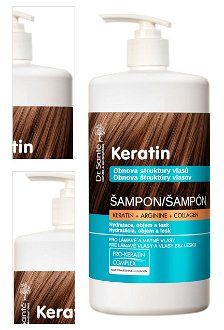 Šampón pre obnovu matných a krehkých vlasov Dr. Santé Keratin - 1000 ml + DARČEK ZADARMO 4