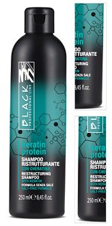 Šampón pre poškodené a oslabené vlasy Black Keratin Protein - 250 ml (250036) + darček zadarmo 3
