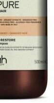 Šampón pre poškodené vlasy Be Pure Restore Niamh - 500 ml (1357) + darček zadarmo 9
