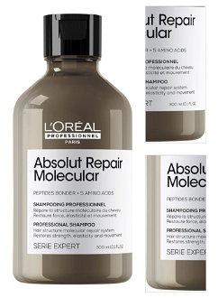 Šampón pre poškodené vlasy Loréal Professionnel Serie Expert Absolut Repair Molecular - 300 ml - L’Oréal Professionnel + DARČEK ZADARMO 3