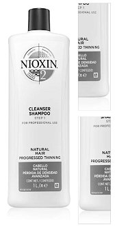 Šampón pre silne rednúce prírodné vlasy Nioxin System 2 Cleanser Shampoo - 1000 ml (81537226) + darček zadarmo 3