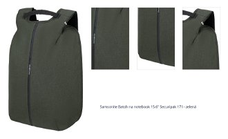 Samsonite Batoh na notebook 15.6" Securipak 17 l - zelená 1