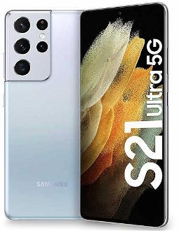 Samsung Galaxy S21 Ultra - G998B, 12/128GB, Dual SIM, Phantom Silver, Trieda B - použité, záruka 12 mesiacov