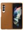 Zadný kryt Leather Cover pre Samsung Z Fold3, hnedá - OPENBOX (Rozbalený tovar s plnou zárukou)