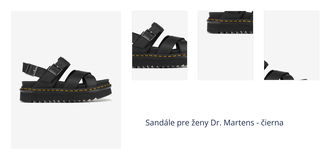 Čierne dámske kožené sandále Dr. Martens Voss II 1