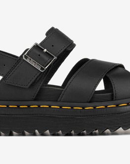 Čierne dámske kožené sandále Dr. Martens Voss II 5