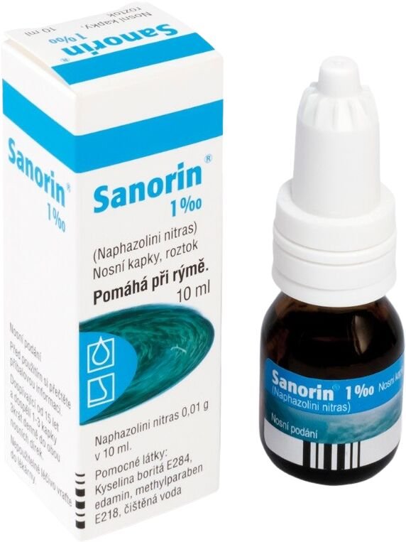 Sanorin 1 ‰ nosové kvapky 10 ml