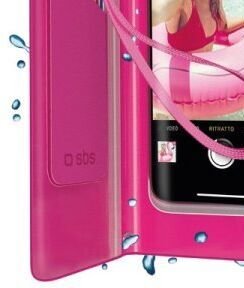 Univerzálne puzdro SBS Splash-resistant pre smartfóny do 6,8'', ružová - OPENBOX (Rozbalený tovar s plnou zárukou) 8