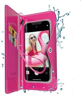 SBS Splash-resistant transparent universal case 6,8'', pink - OPENBOX (Rozbalený tovar s plnou zárukou)