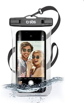Univerzálne vodotestné puzdro SBS Selfie pre smartfóny do 6,8'', čierna