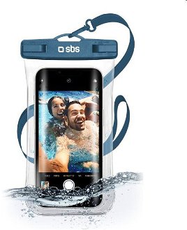 Univerzálne vodotestné puzdro SBS Selfie pre smartfóny do 6,8'', modrá 2