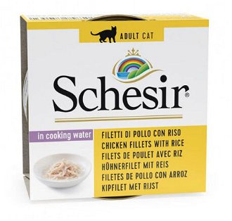 Schesir konzerva pre mačky Natural kura a ryža 85 g 2