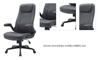 Sconto Kancelárska stolička ARBEN sivá 1