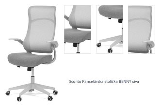 Sconto Kancelárska stolička BENNY sivá 1