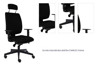Sconto Kancelárska stolička CHARLES čierna 1