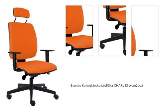 Sconto Kancelárska stolička CHARLES oranžová 1