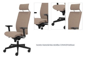 Sconto Kancelárska stolička CONNOR béžová 1