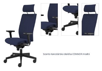 Sconto Kancelárska stolička CONNOR modrá 1