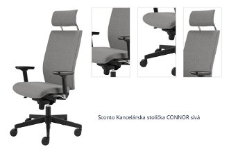Sconto Kancelárska stolička CONNOR sivá 1