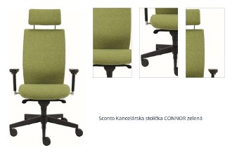 Sconto Kancelárska stolička CONNOR zelená 1