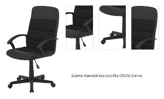 Sconto Kancelárska stolička CROSS čierna 1