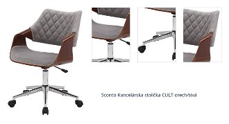 Sconto Kancelárska stolička CULT orech/sivá 1