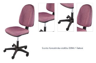 Sconto Kancelárska stolička DONA 1 fialová 1