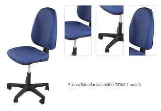 Sconto Kancelárska stolička DONA 1 modrá 1