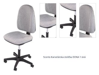 Sconto Kancelárska stolička DONA 1 sivá 1