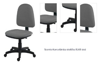 Sconto Kancelárska stolička ELKE sivá 1